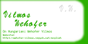 vilmos wehofer business card